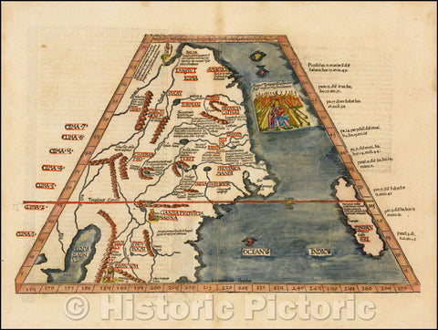 Historic Map - Ta. Superioris Indiae et Tartariae Maioris Modern Map of China, Japan, 1522, Lorenz Fries - Vintage Wall Art