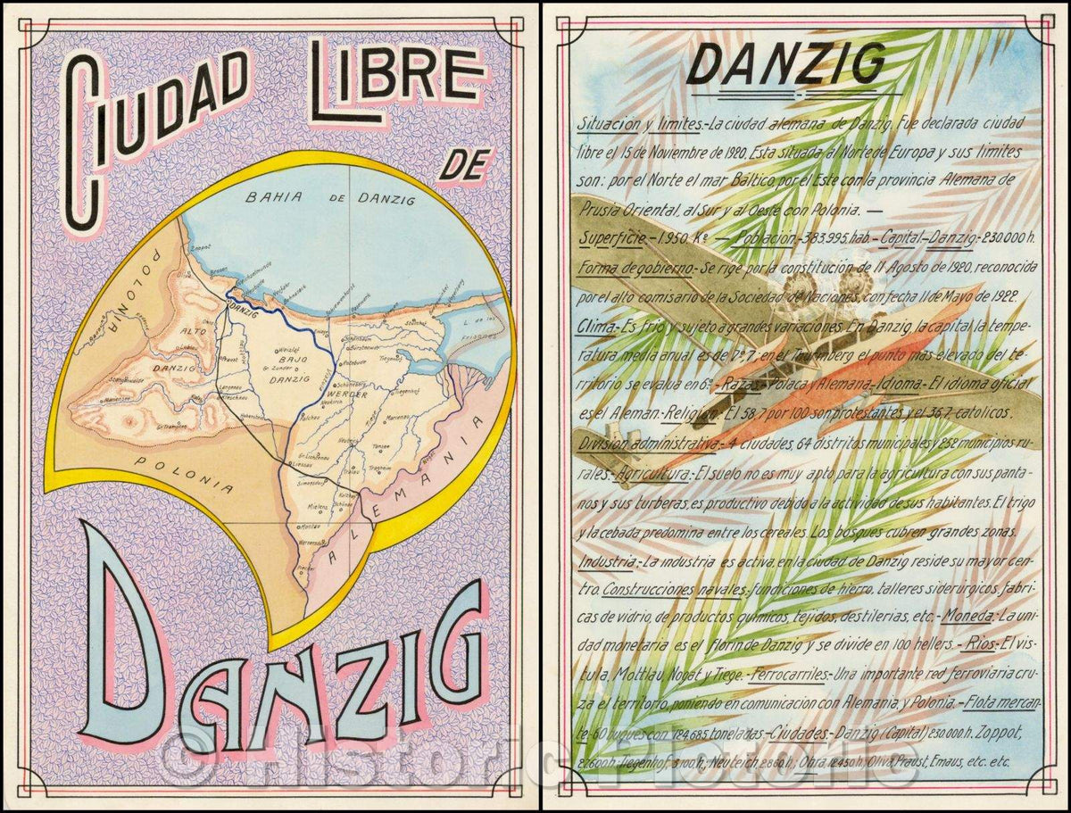 Danzig Toronto Map Historic Map - Ciudad Libre De Danzig/Free City of Danzig, 1939, Anton ...