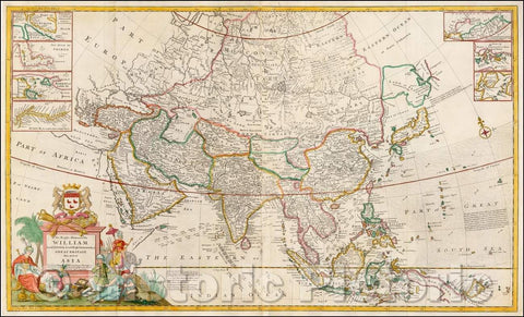 Historic Map - This Map of Asia according to ye Newest & Most Accurate Observations, 1730, Herman Moll - Vintage Wall Art