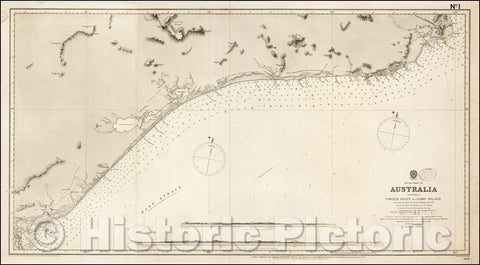 Historic Map - South Coast of Australia (Victoria) Corner Inlet to Gabo Island Surveyed, 1872, British Admiralty - Vintage Wall Art
