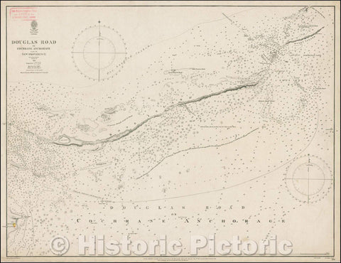 Historic Map - Bahamas, Douglas Road or Cochrane Anchorage East of New Providence, 1862, British Admiralty - Vintage Wall Art