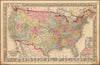 Historic Map - Map of the United States And Territories, Together with Canada (Unique Early Idaho Configuration), 1863, Samuel Augustus Mitchell Jr. - Vintage Wall Art
