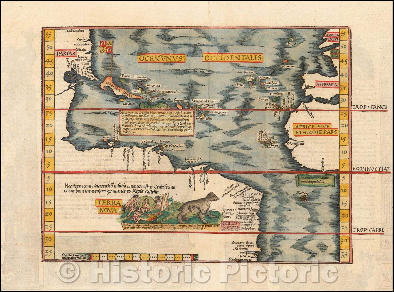 Historic Map - Oceani Occidentalis Seu Terrae Novae Tabula The Admiral's Map, 1522, Lorenz Fries v3