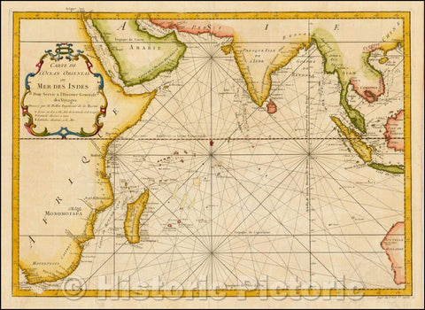 Historic Map - Carte De L'Ocean Oriental ou Mer Des Indes/Map of the Australia and the Indian Ocean, 1747, Jacques Nicolas Bellin - Vintage Wall Art