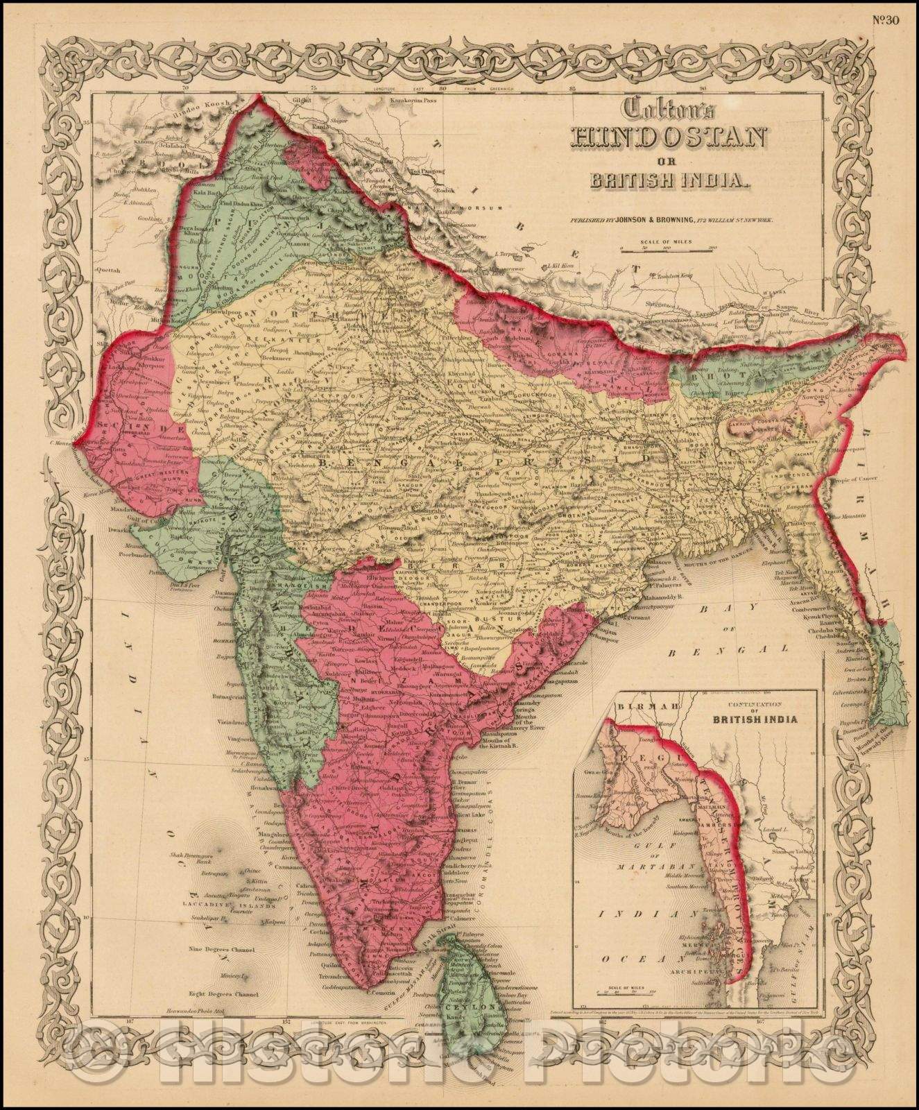 Historic Map - Colton's Hindostan or British India, 1859, Joseph Hutchins Colton v4