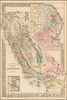 Historic Map - County Map of the State of California (with Large inset plan of San Francisco), 1881, Samuel Augustus Mitchell Jr. v2