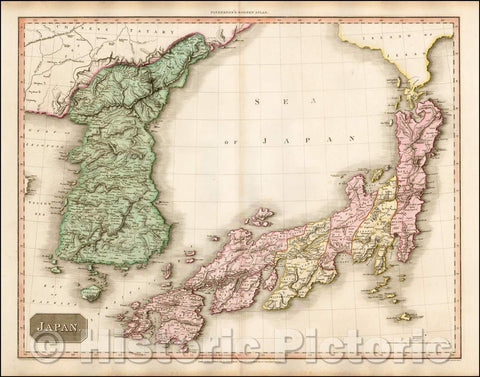Historic Map - Japan [and Korea], 1809, John Pinkerton - Vintage Wall Art