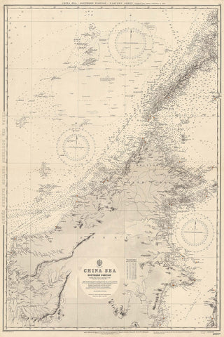 Historic Map - China Sea - Southern Portion - Eastern Sheet, 1953, British Admiralty - Vintage Wall Art
