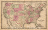 Historic Map - The United States of America [Wyoming attached to Dakota], 1866, G.W. & C.B. Colton - Vintage Wall Art