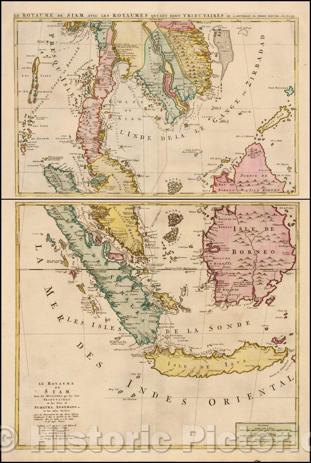 Historic Map - Le Royaume de Siam Avec les Royaumes qui luy sont Tributaires et les Isles de Sumatra, Andemaon et les Isles Voisine Avec les Observations, 1700 v1