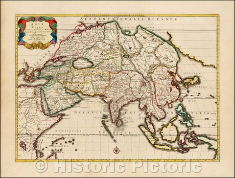 Historic Map - Asia Vetus Recognita Emendata et Multis in Locis Mutata Conatiibus Geographicis G. Sanson/Map of Asia, Mortier in Amsterdam, 1700 - Vintage Wall Art