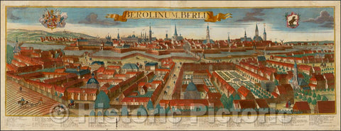 Historic Map - Berolinum. Berlin/Berolinum. Berlin, 1760, Georg Balthasar Probst - Vintage Wall Art