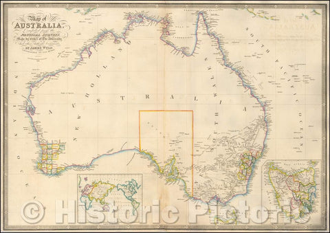 Historic Map - Map of Australia, 1844, James Wyld v2