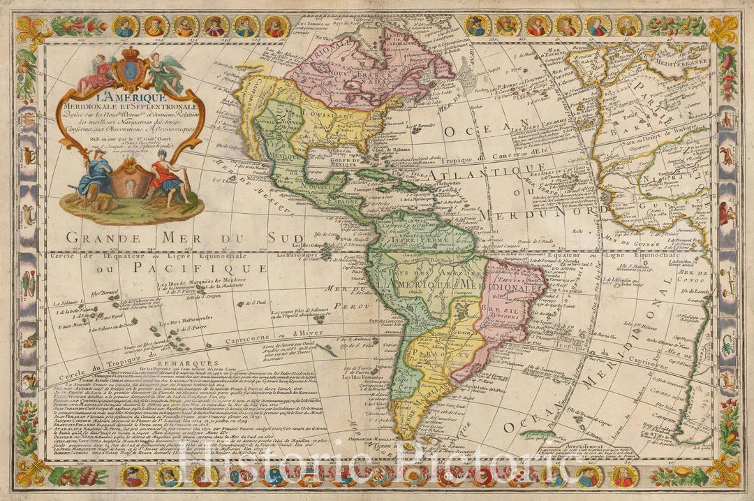 Historic Map - L'Amerique Meridionale et Septentrionale Dressee sure l ...