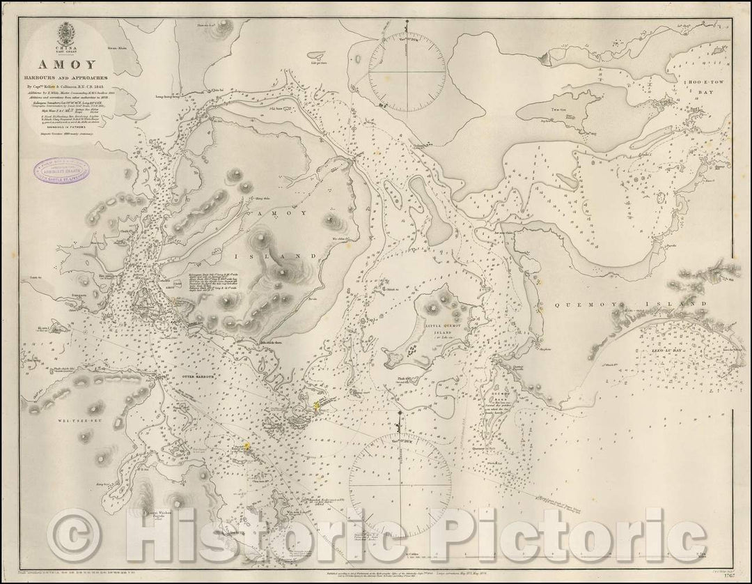 Historic Map - China East Coast - Amoy Harbours and Approaches, 1878, British Admiralty - Vintage Wall Art