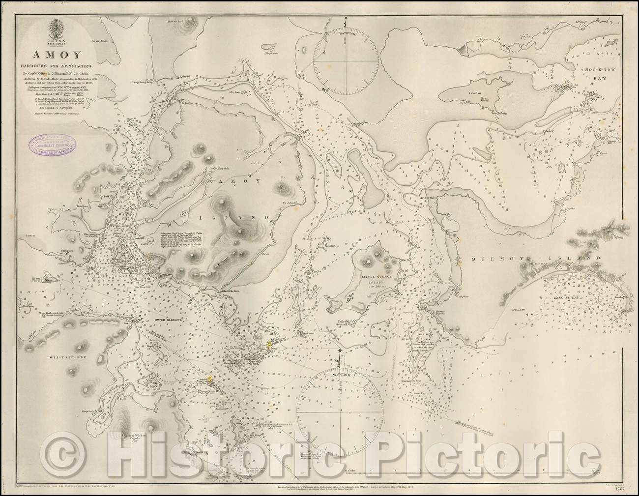 Historic Map - China East Coast - Amoy Harbours and Approaches, 1878, British Admiralty - Vintage Wall Art