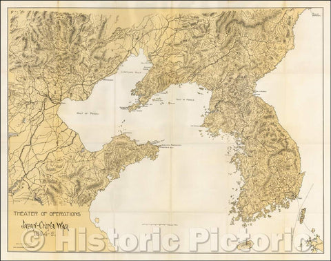 Historic Map - Theater of Operations Japan-China War 1894-95, 1896, Office of Naval Intelligence - Vintage Wall Art