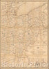 Historic Map - Ohio Post Road Map of the States of Ohio and Indiana with Adjacent Parts of Pennsylvania Michigan Illinois Kentucky and West Virginia, 1885 - Vintage Wall Art