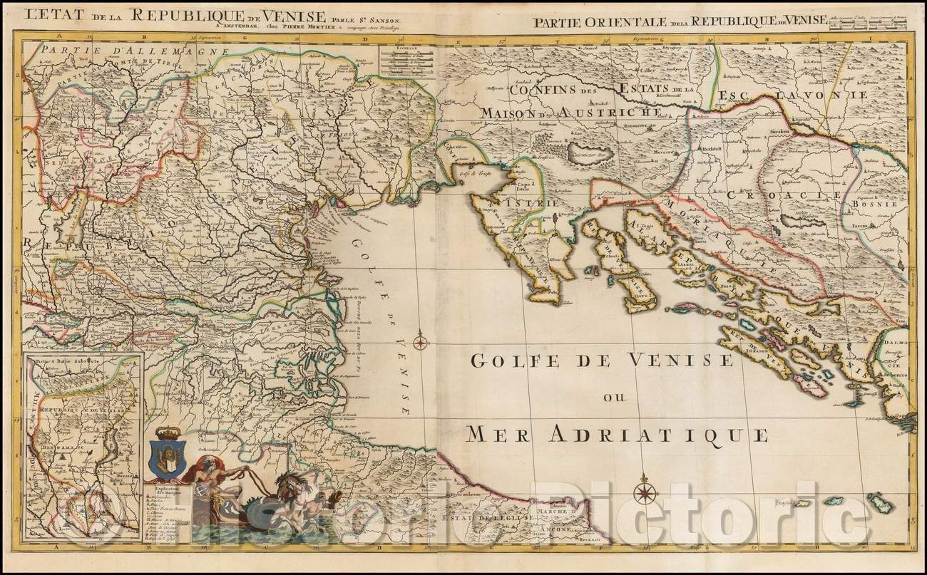 Historic Map - L'Etat de la Republique de Venise, 1705, Pieter Mortier ...