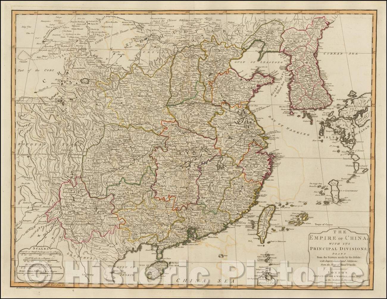 Historic Map - The Empire of China with its Principal Divisions, 1794, Laurie & Whittle v3