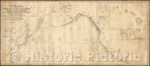 Historic Map - Chart of The Pacific Ocean, Western Coast of America from Cape Horn to Beerings Strait, The Eastern Shores of Asia Including Japan, 1836 v1