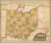 Historic Map - Topographical Map of the State of Ohio, 1828, Horton Howard - Vintage Wall Art