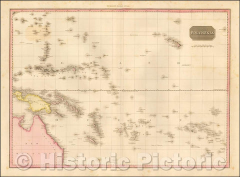Historic Map - Polynesia (Hawaii to Australia), 1812, John Pinkerton v2