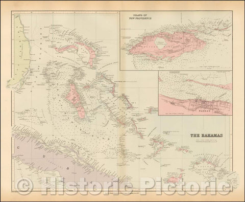Historic Map - The Bahamas, 1896, Edward Stanford v3