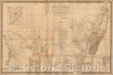 Historic Map - Map of South Australia, New South Wales, Van Diemen's Land and Settled Parts of Australia, 1840, James Wyld v2