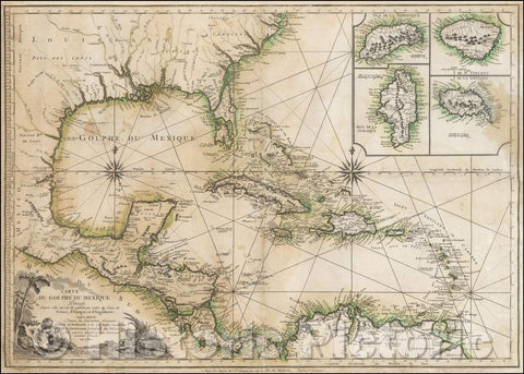 Historic Map - Carte Du Golphe Du Mexique Dressee d'apres celles qui ont ete publiees par ordre des Cours de France, d'Espagne et d'Angleterre, 1780 v2