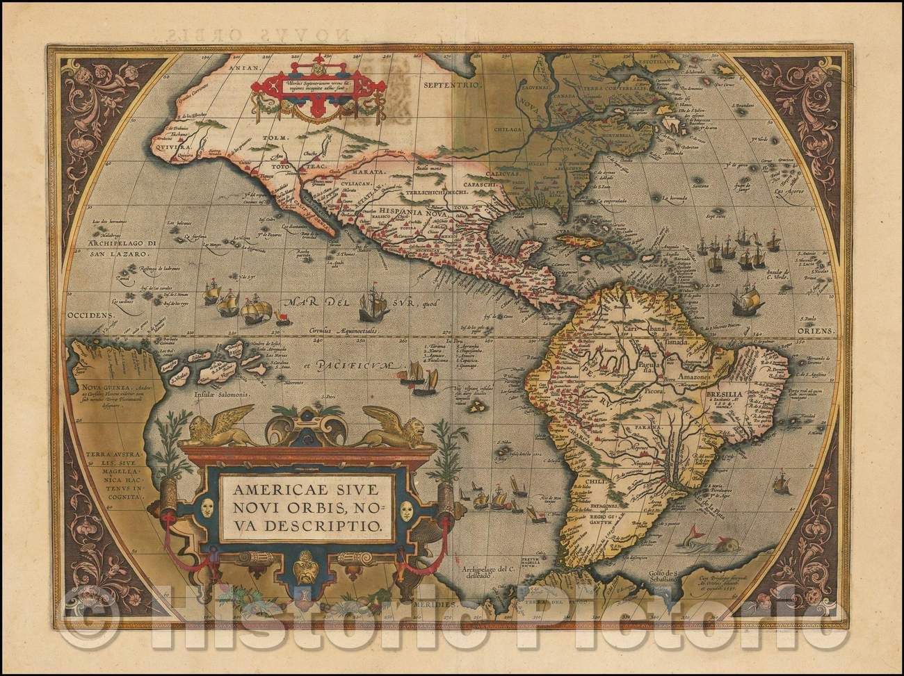 Historic Map - Americae Sive Novi Orbis Nova Descriptio, 1603, Abraham Ortelius v2