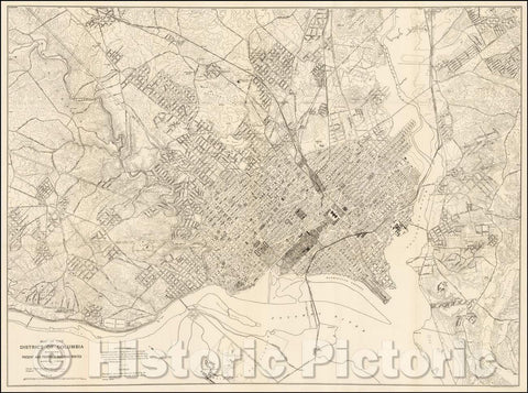 Historic Map - Map of the District of Columbia Showing Present and Proposed Railroad Routes April, 1903, United States GPO - Vintage Wall Art