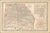 Historic Map - County Map of the States of Georgia and Alabama [Insets of Atlanta and Savannah], 1880, Samuel Augustus Mitchell Jr. v2