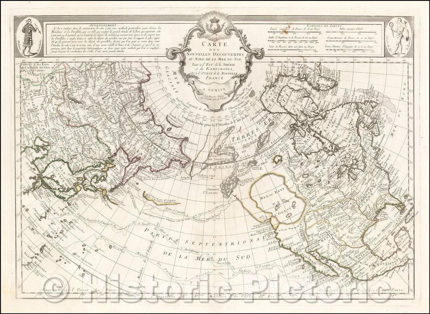 Historic Map - Carte Des Nouvelles Decouvertes Au Nord de la Mer du Sud, Tant a l'Est de la Siberie et du Kamtchatka, Qua l'Ouest de la Nouvelle France, 1776 v1