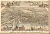 Historic Map - Bird's Eye View of Ashland, O, 1875, Howland - Vintage Wall Art