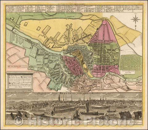 Historic Map - Die Konigl. Preus. u. Churf. Brandenburg. Residenz-Stadt Berlin, 1740, Homann Heirs v2