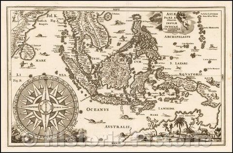 Historic Map - Asia Pars Australis. Insulae Indicae Cum Suisnaturae Dotibus :: Scherer's of the Philippines, Southeast Asia and the Northern part of Australia, 1710 - Vintage Wall Art