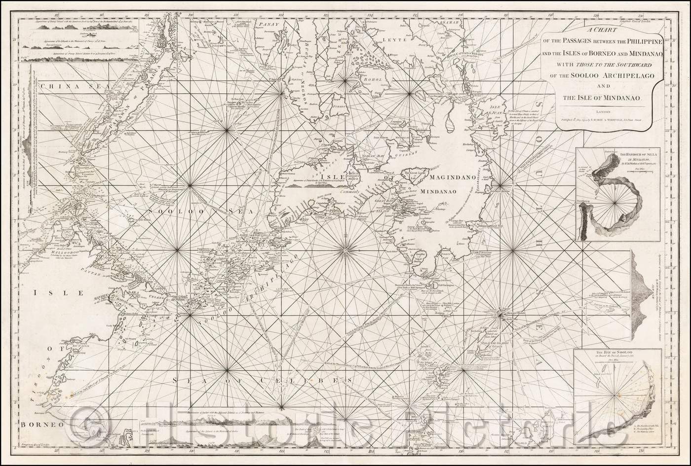 Historic Map - A Chart of the Passages Between The Philippine and the Isles of Borneo and Mindanao, 1794, Richard Holmes Laurie v2