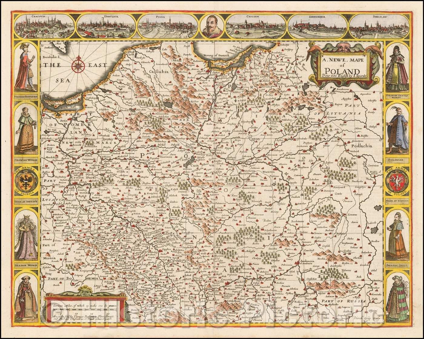 Historic Map - A Newe Mape of Poland Done into English, 1676, John Speed v3