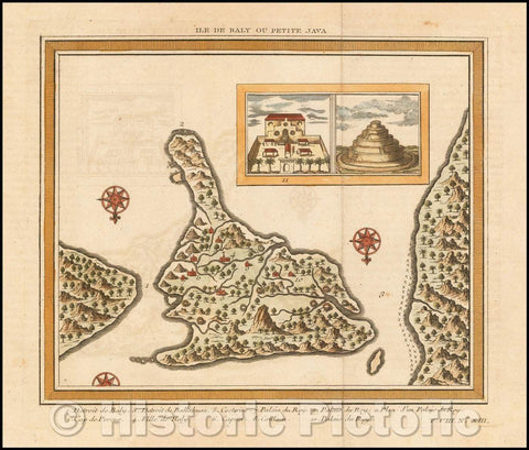 Historic Map - Ile de Baly ou Petite Java/Map of Bali, published in Amsterdam by Jacob Van Schley, 1770, J.V. Schley - Vintage Wall Art