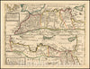 Historic Map - The West Part of Barbary. [on sheet with:] The East Part of Barbary, 1729, Herman Moll - Vintage Wall Art