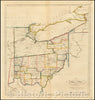 Historic Map - The State of Ohio with part of Upper Canada, 1814, Mathew Carey - Vintage Wall Art