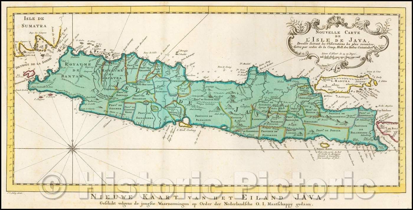Historic Map - Nouvelle Carte De L'Isle De Java/Map of Java and Madura ...