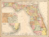 Historic Map - Florida, 1898, Rand McNally & Company - Vintage Wall Art