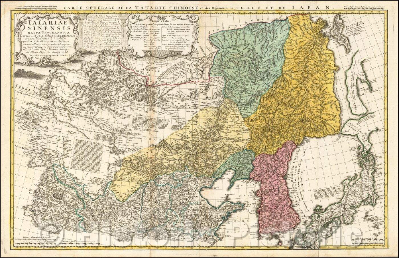Historic Map - Tatariae Sinensis Mappa Geographica ex Tabulis secialibus R.R.P.P. Iesuitarum nec non Relationibus R.P. Gerbillon per Doom d'Anville, 1749 v2