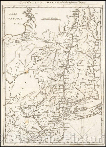 Historic Map - Map of Hudson's River, with the adjacent Country, 1778, Gentleman's Magazine v2
