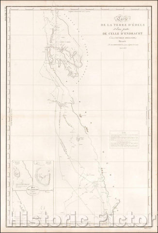 Historic Map - Carte de la Terre D'Edels et d'une partie De Celle D'Endracht (a la Nouvelle Hollande) :: Chart of Western Australia, 1812 - Vintage Wall Art