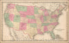 Historic Map - The United States of America [Wyoming attached to Dakota], 1865, Joseph Hutchins Colton - Vintage Wall Art