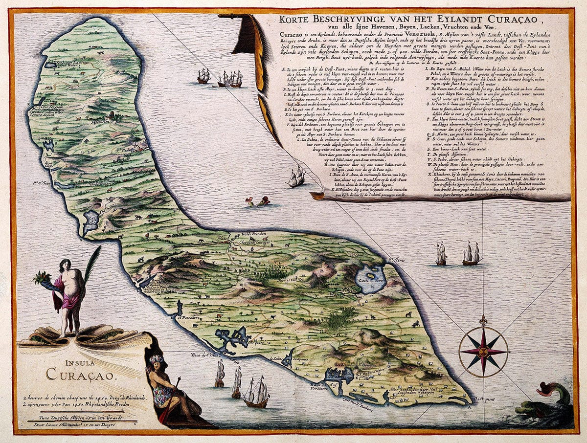 Historic Map - Curacao, an Island of the Dutch West Indies