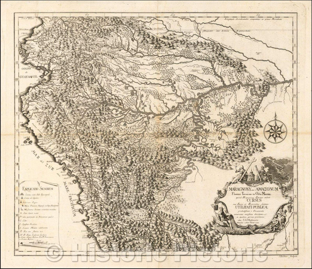 Historic Map - Maragnony sive Amazonum Fluminis Terrarum in Orbe Maximi quo ad Hispanicae, 1784 - Vintage Wall Art